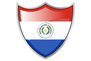 Shield with Flag of Paraguay flag
