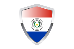 Paraguay Flag with Pointed Triangular Shield flag