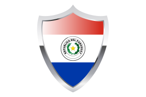 Paraguay Flag with Medieval Heater Shield flag