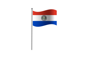 Waving Flag of Paraguay flag