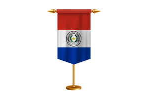Paraguay Flag Illustration with Stand flag