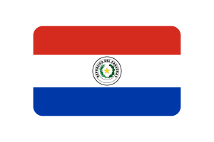 Paraguay Flag Triangle Rounded Shape flag