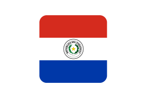 Paraguay Flag Square Rounded Shape flag