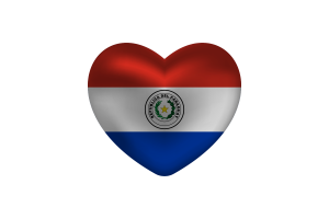 Love of Paraguay Heart Shape flag