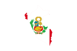 Peru Map with Flag flag