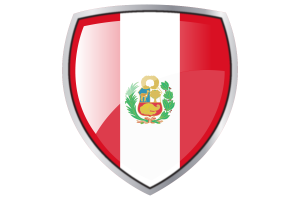 Peru Flag Couche Heraldic Shield flag