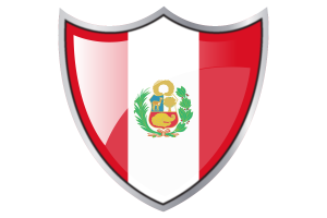 Shield with Flag of Peru flag