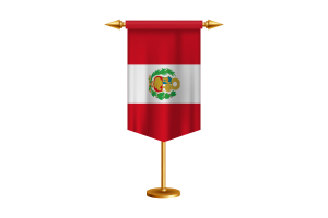Peru Flag Illustration with Stand flag