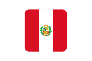 Peru Flag Square Rounded Shape flag