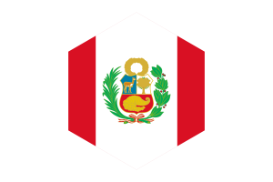 Peru Flag Hexagon Shape flag