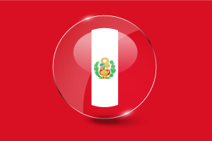 Peru Flag Glossy Round Button flag