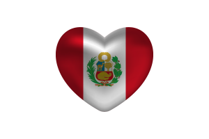 Love of Peru Heart Shape flag