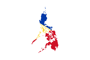 Philippines Map with Flag flag