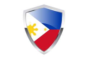 Philippines Flag with Pointed Triangular Shield flag