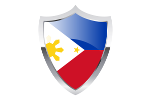 Philippines Flag with Medieval Heater Shield flag