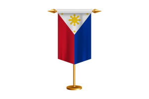 Philippines Flag Illustration with Stand flag