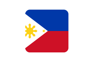Philippines Flag Square Rounded Shape flag