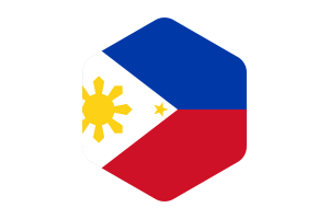 Philippines Flag Rounded Hexagon Shape flag