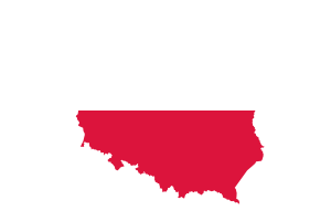 Poland Map with Flag flag