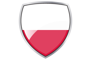 Poland Flag Couche Heraldic Shield flag