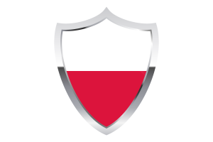 Poland Flag with Medieval Heater Shield flag