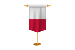Poland Flag Illustration with Stand flag