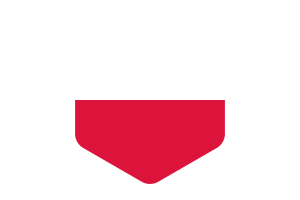 Poland Flag Rounded Hexagon Shape flag