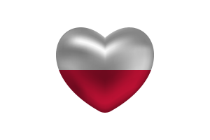 Love of Poland Heart Shape flag