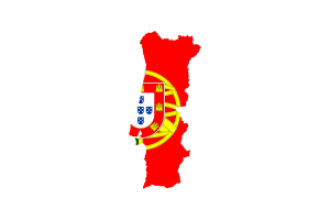 Portugal Map with Flag flag