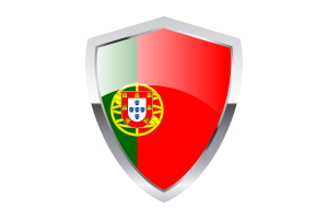 Portugal Flag with Pointed Triangular Shield flag