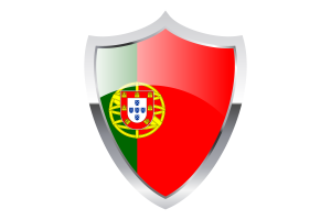 Portugal Flag with Medieval Heater Shield flag