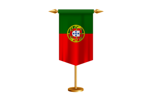 Portugal Flag Illustration with Stand flag
