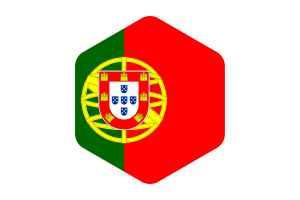 Portugal Flag Rounded Hexagon Shape flag