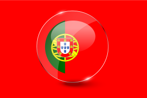 Portugal Flag Glossy Round Button flag