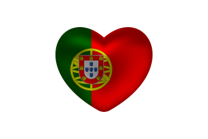 Love of Portugal Heart Shape flag