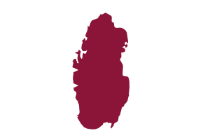 Qatar Map with Flag flag