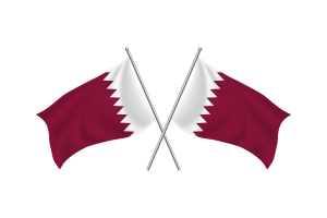 Qatar Waving Friendship Flag flag