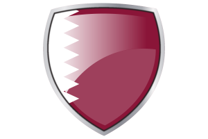 Qatar Flag Couche Heraldic Shield flag