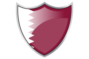 Shield with Flag of Qatar flag