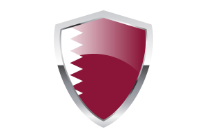 Qatar Flag with Pointed Triangular Shield flag