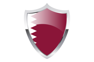 Qatar Flag with Medieval Heater Shield flag