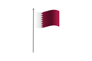 Waving Flag of Qatar flag