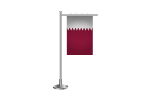 3d Qatar Standing Flag flag