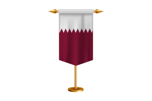 Qatar Flag Illustration with Stand flag