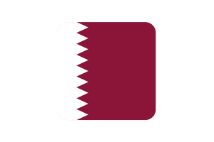 Qatar Flag Square Rounded Shape flag