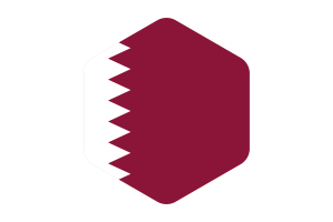 Qatar Flag Rounded Hexagon Shape flag