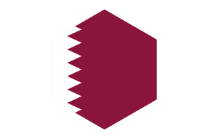 Qatar Flag Hexagon Shape flag