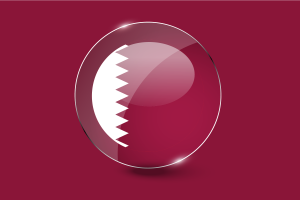 Qatar Flag Glossy Round Button flag