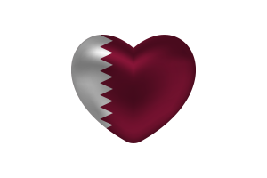 Love of Qatar Heart Shape flag