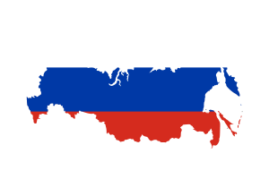 Russia Map with Flag flag
